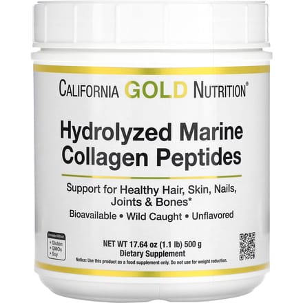 Peptides de Collagène Marin Hydrolysé, Non Aromatisé, 500G (17.64Oz)