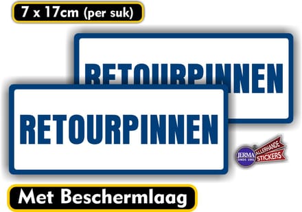 Retour pinnen kassa sticker set
