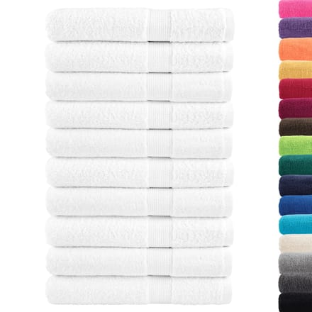 vidaXL - Handdoeken - SOLUND - 10 - st - 600 - g/m² - 100x200 - cm - wit