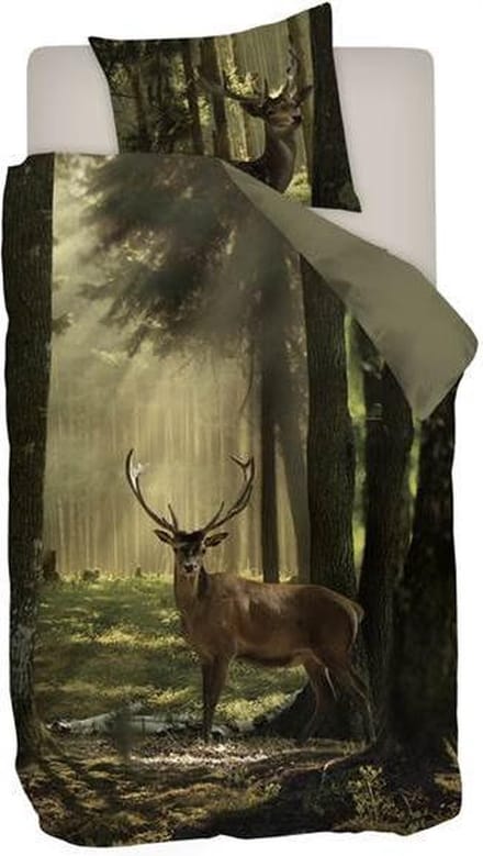 Snoozing Sunrise Forest - Flanel - Dekbedovertrek - Eenpersoons - 140x200/220 cm - Multi kleur