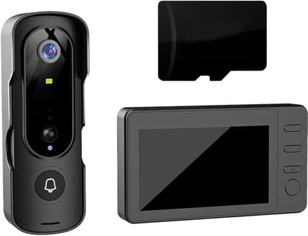Draadloze Videodeurbel - Video Intercom - Huisbeveiliging - AI Persoonsdetectie - 19 x 19 x 6 cm - Standaard