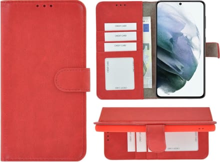 MoDo hoesje Geschikt voor Samsung Galaxy A54 - Kunstleer Book Case - Rood