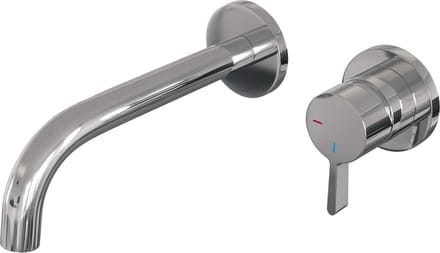 Brauer Chrome Edition Wastafelmengkraan inbouw - gebogen uitloop links - hendel middel dik - model E 1 - chroom