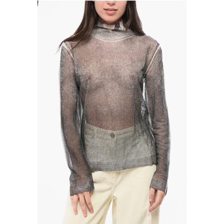 MM1 MM10 Turtleneck zijden lichtgewicht trui in grijs