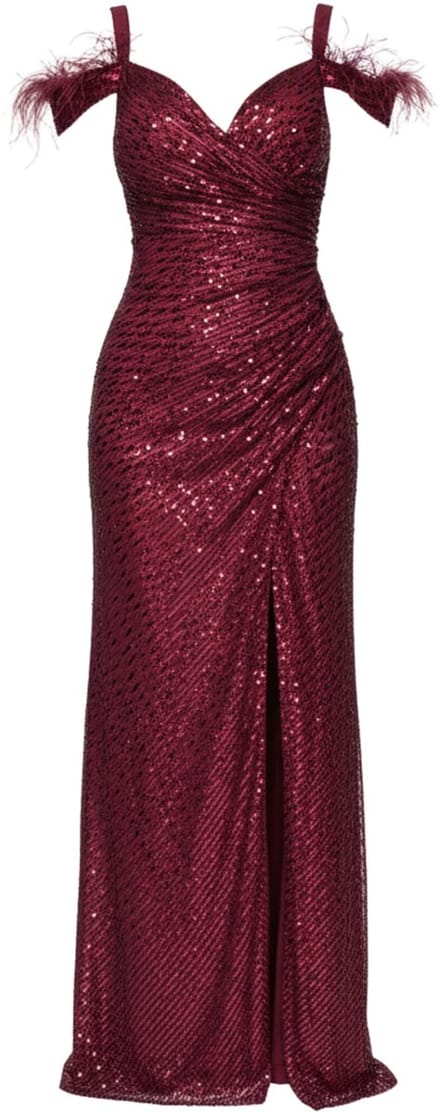 LARICA Jurk - Rits - Effen - Jurk Bordeaux S