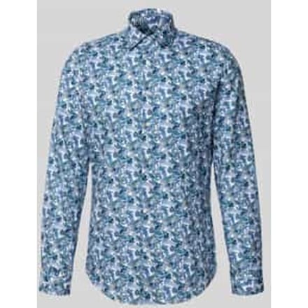 Slim fit zakelijk overhemd van katoen met kentkraag