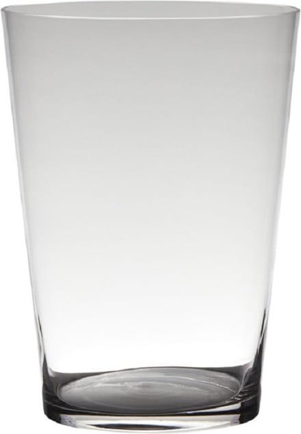 Hakbijl Glass Vaas - conisch - transparant - 30 x 22 cm - glas - bloemenvaas