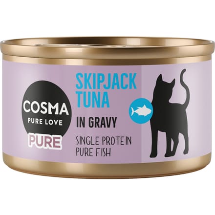6x80g Cosma Pure Skipjack tonijn natvoer voor katten
