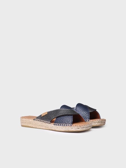 Dames espadrille zonder achterkant van leer | JESS-BG