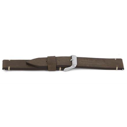 Horlogeband H411 Vintage Mustang Bruin Leder 22x22 mm