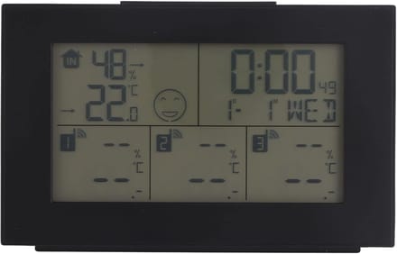 Digitale Weerklok - Weerstation Buitensensor - Temperatuur Vochtigheid - Drie Zenders Inbegrepen - 9.7x15.2x4.5 cm