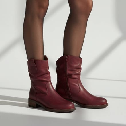 Cellini Plooi Enkellaarsjes rood Nubuck - Maat 40