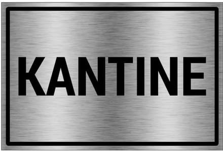 Kantine bord - gecoat brushed aluminium - grijs zwart | 60 x 40 cm