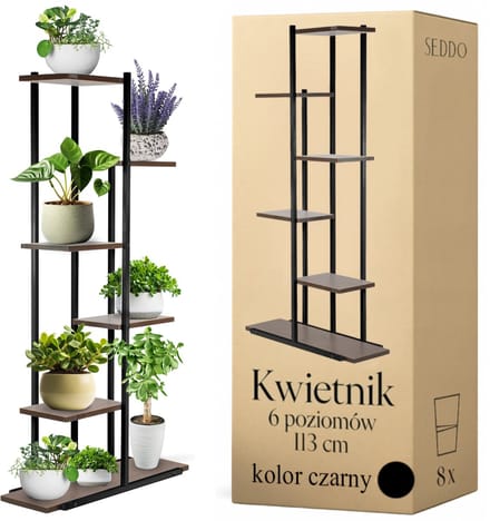 SEDDŌ - Plantenrek Loft - Metaal - 113cm - Zwart