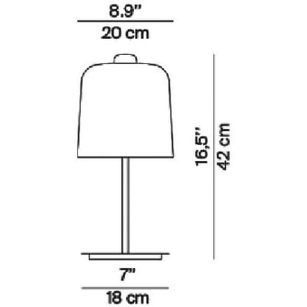Luceplan Zile tafellamp mat wit, hoogte 42 cm
