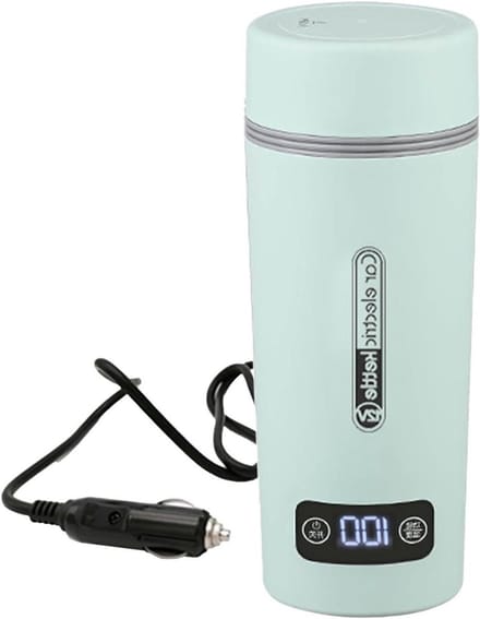 Auto Waterkoker - Draagbare Ketel - Onderweg Warme Drankjes - Intelligente Temperatuurregeling - 450ml Capaciteit - Groen