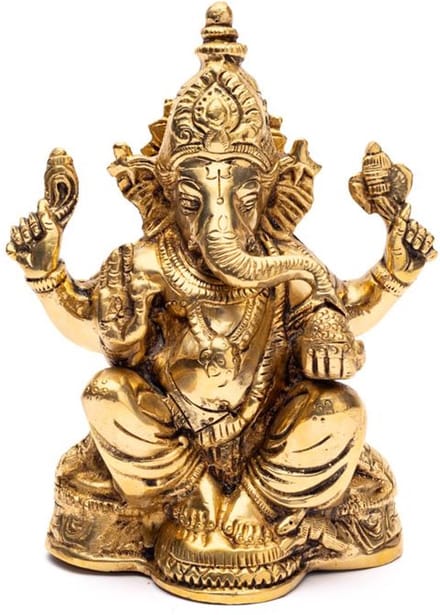 Zittende Ganesha messing – ± 16 cm