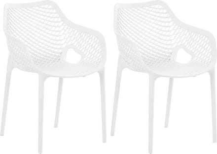 CLP Air Set van 2 Tuinstoelen - Stapelbaar - UV-lichtbestendig - Waterafstotend - wit