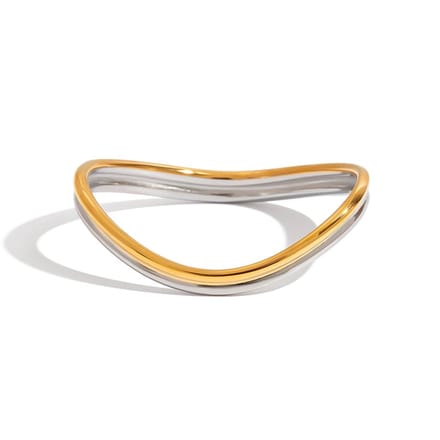 Bijoutheek Armband (Sieraad) Bangle Dubbel Bicolor Goud