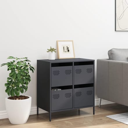 vidaXL - Dressoir - 68x39x73,5 - cm - koudgewalst - staal - antracietkleurig