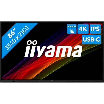 iiyama TE8613A-B2AG beeldkrant Kiosk-ontwerp 2,17 m (85.6") Wifi 500 cd/m² 4K Ultra HD Zwart Touchscreen Type processor Android 24/7