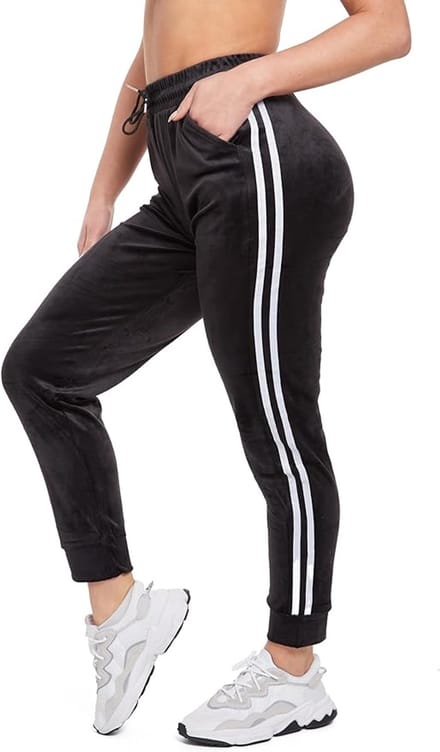 Stijlvolle Dames Joggingbroek / Trainingbroek / Sportbroek | Sweat Pants | Zwart - S