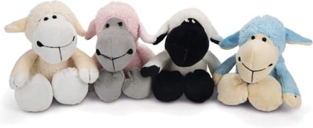 Pluche hondenspeeltje schaapjes met piep kleur assorti