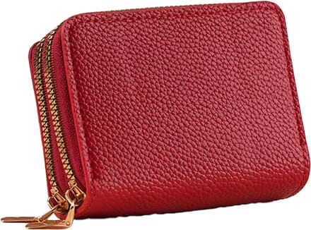 Scoby - Portemonnee - Kleine Wallet - Pasjeshouder - Rits Portemonnee - PU Leer - 11x8CM - Rood