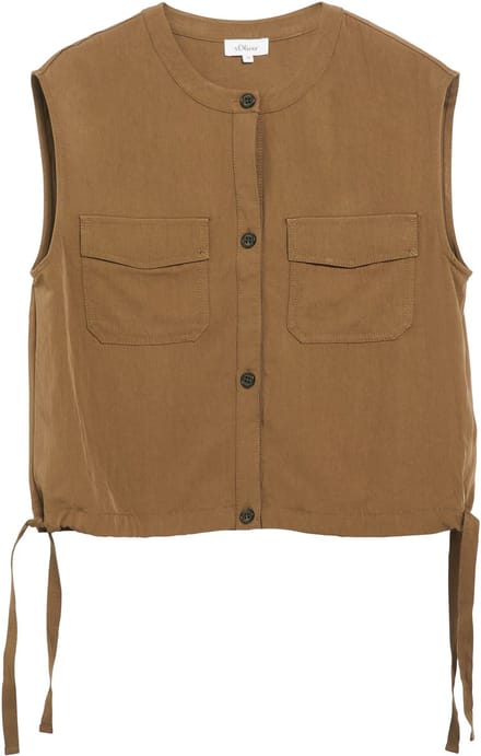Gilet met plooien en flapzakken dames s.Oliver