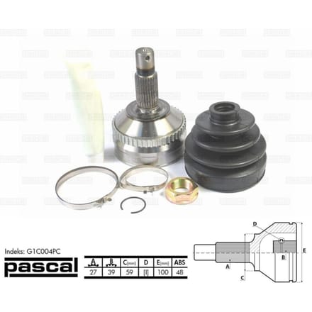 Homokineet reparatie set, aandrijfas PASCAL G1C004PC