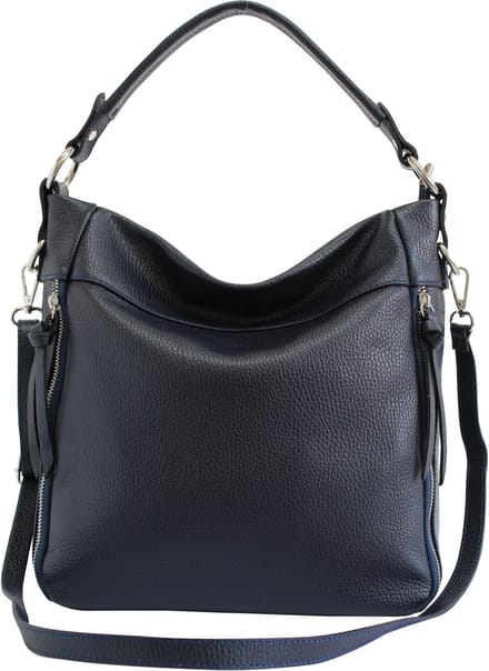 AmbraModa GLX3 - dames handtas schoudertas hobo bag van echt leer Donkerblauw