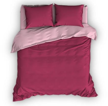 Satin d'Or Reverso Dekbedovertrek - Extra breed - 260x200/220 cm - Redbund/Rose