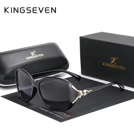 KINGSEVEN Zonnebril 7842 - Zwart-Grijs – Dames - Gepolariseerd - UV400 - Vlinder