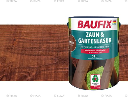 BAUFIX Schutting- en tuinbeits 5 liter (Kastanje zijde glanzend)