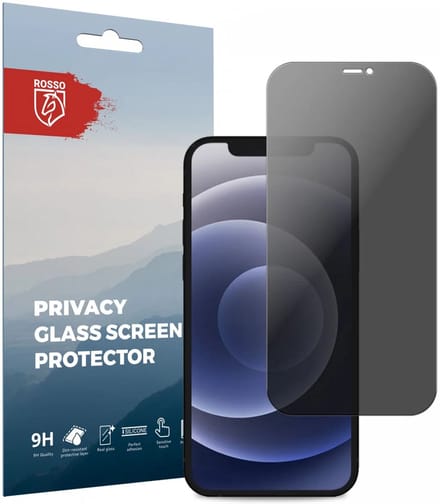 Rosso Privacy Screen Protector Geschikt voor de Apple iPhone 12 Mini - 9H Gehard Glas - Case Friendly Tempered Glass - Eenvoudige Installatie