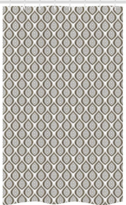 ABAKUHAUS Abstracte douchegordijn – 120 x 180 cm, Geel/Zwart/Wit