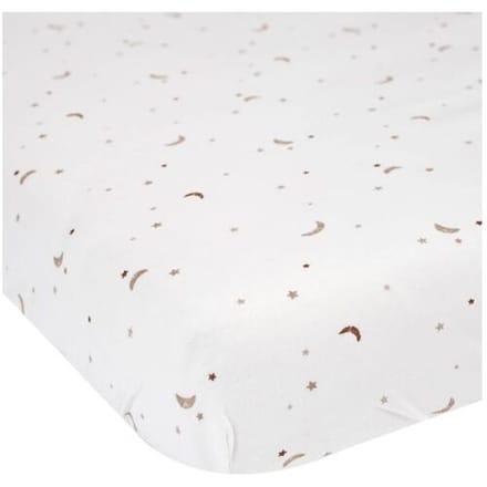 Prénatal ledikant hoeslaken Ster en Maan Ivory White unisex