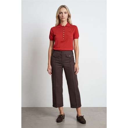 Hoge Taille Katoenen Poplin Capri Culottes