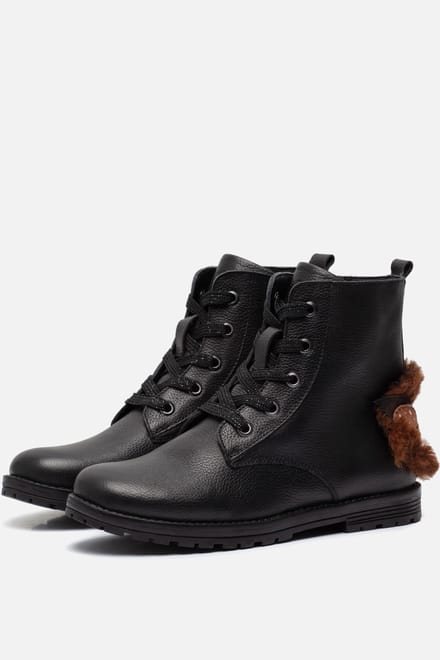 Muyters Muyters Veterboots zwart Leer
