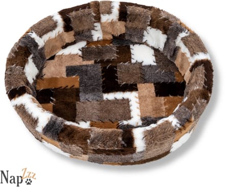 NapZZZ Hondenmand - Mix Blok Bruin - 85 x 73 x 20 cm