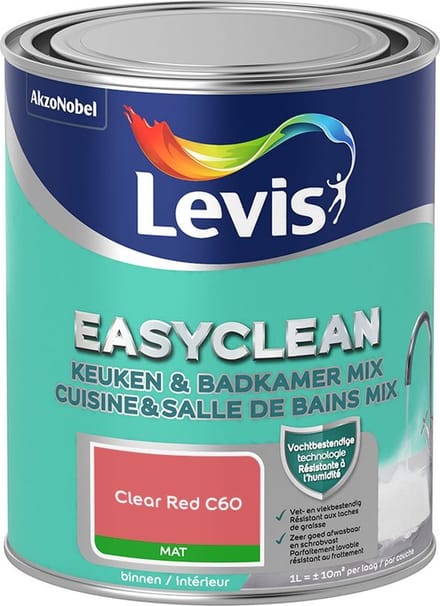 Levis - Easyclean Keuken & Badkamer Mix - Clear Red C60 - Mengverf - 1 L
