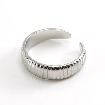 JewelGalerie- Ringen- Ribbelring - One Size - Zilver