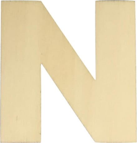Houten Plakletter N | 8 cm