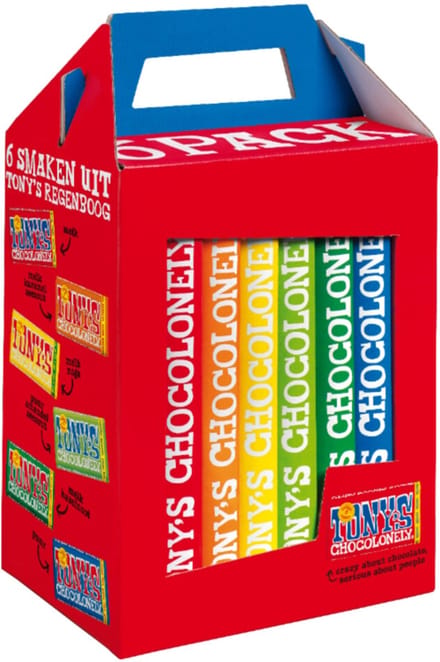 Tony's Chocolonely Regenboog Classics 6-pack - 6 x 6 x 180 gr - Voordeelverpakking
