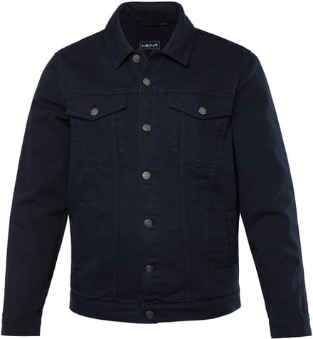 Men Plus - Heren - Jeansjack gekleurd denim borstzakken - Navy blauw - Maat 8XL