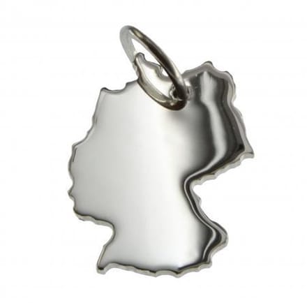 Zilveren Landkaart Duitsland ketting hanger