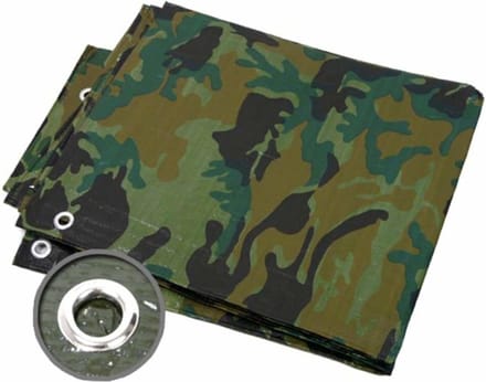 Benson Camouflage afdekzeil - verstevigde hoeken - UV-bestendig - 4x5 meter - 20 m²