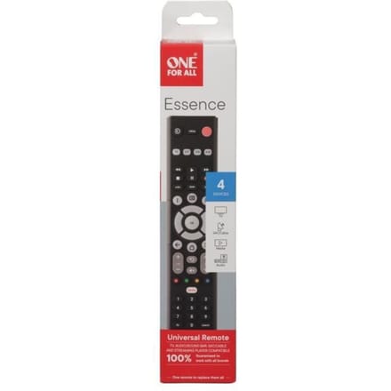 One For All Essence Basic 4 afstandsbediening IR Draadloos Audio, Game console, TV Drukknopen