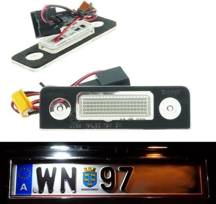 Kentekenplaatverlichting LED met E-keurmerk - Xenon-look en Canbus - Universeel
