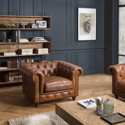 Fauteuil Lana vintage leer | Macabane